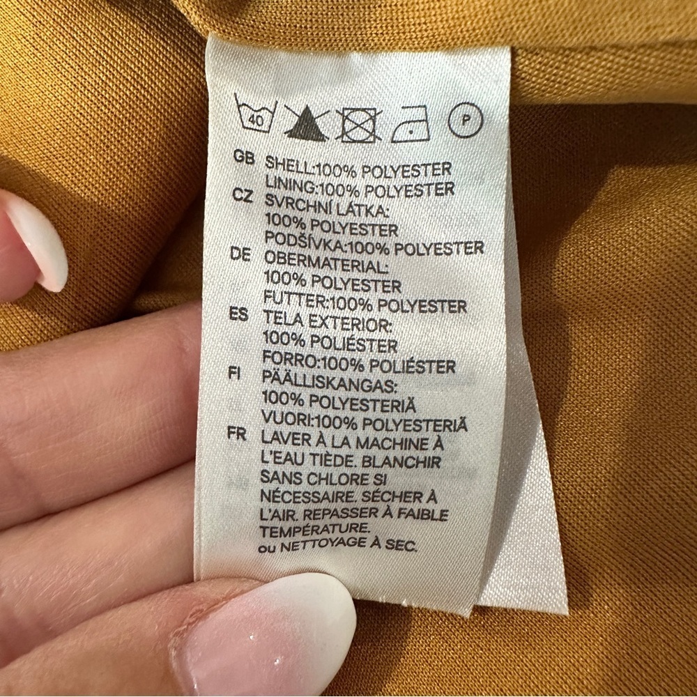 H&M Mustard Orange Long Sleeve Shift Dress Size 4 - Picture 8 of 16